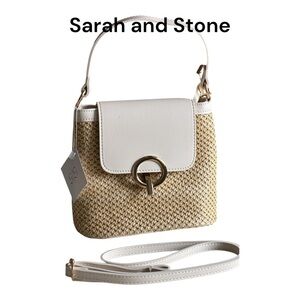 White and Tan Crossbody Bag